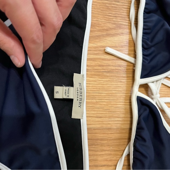 Burberry Bikini Navy Set Logo on Back Size Small - Picture 8 of 10